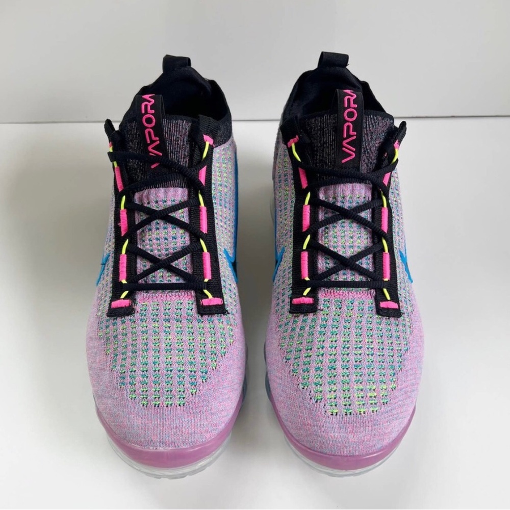 NIKE AIR | Sz 12 VaporMax 2021 Flyknit DX3369-600 Pink Blast Photo Blue Volt